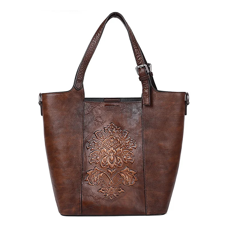 Handmade Embossed Large Luxury Handbag