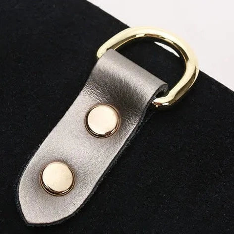 Silver Genuine Leather Shoulder Bag