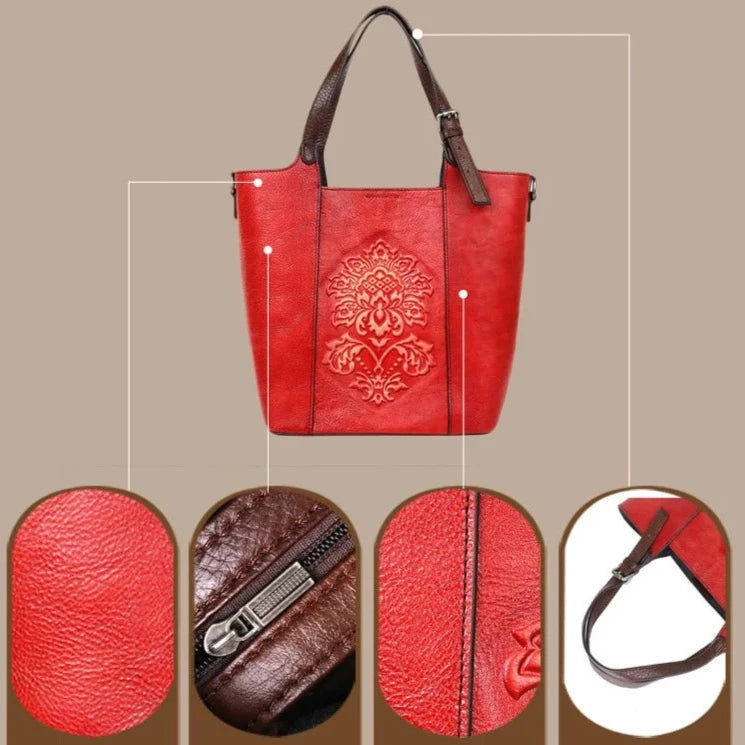 Handmade Embossed Large Luxury Handbag