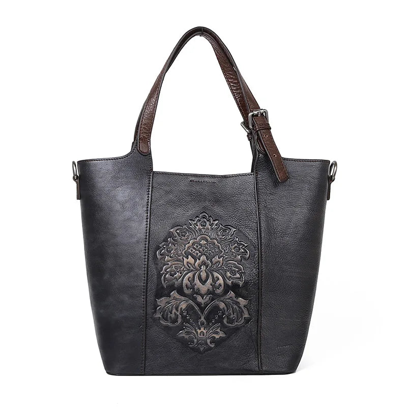 Handmade Embossed Large Luxury Handbag