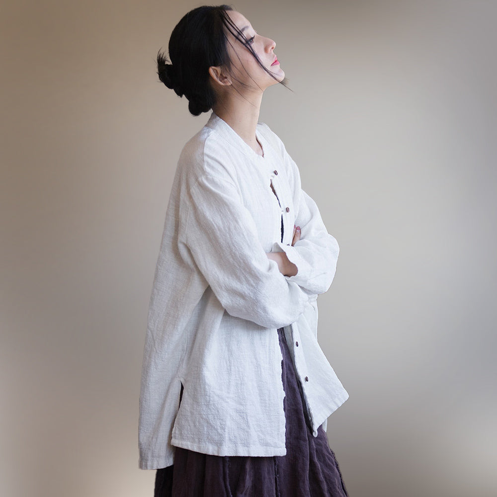 Lantern Buttons Linen Shirt