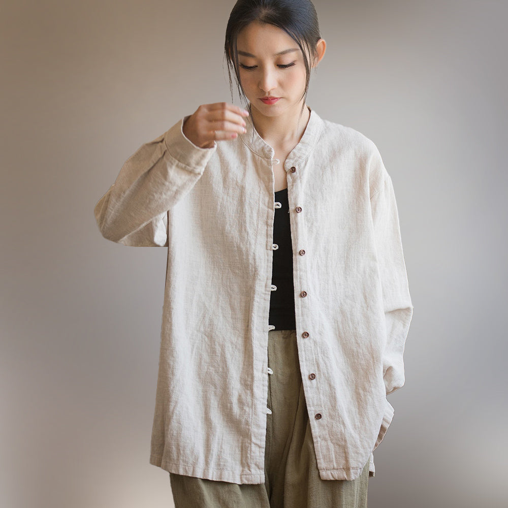 Lantern Buttons Linen Shirt