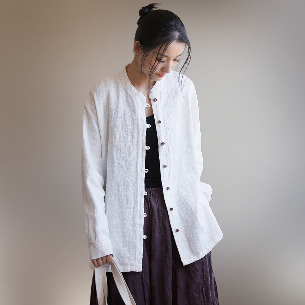 Lantern Buttons Linen Shirt