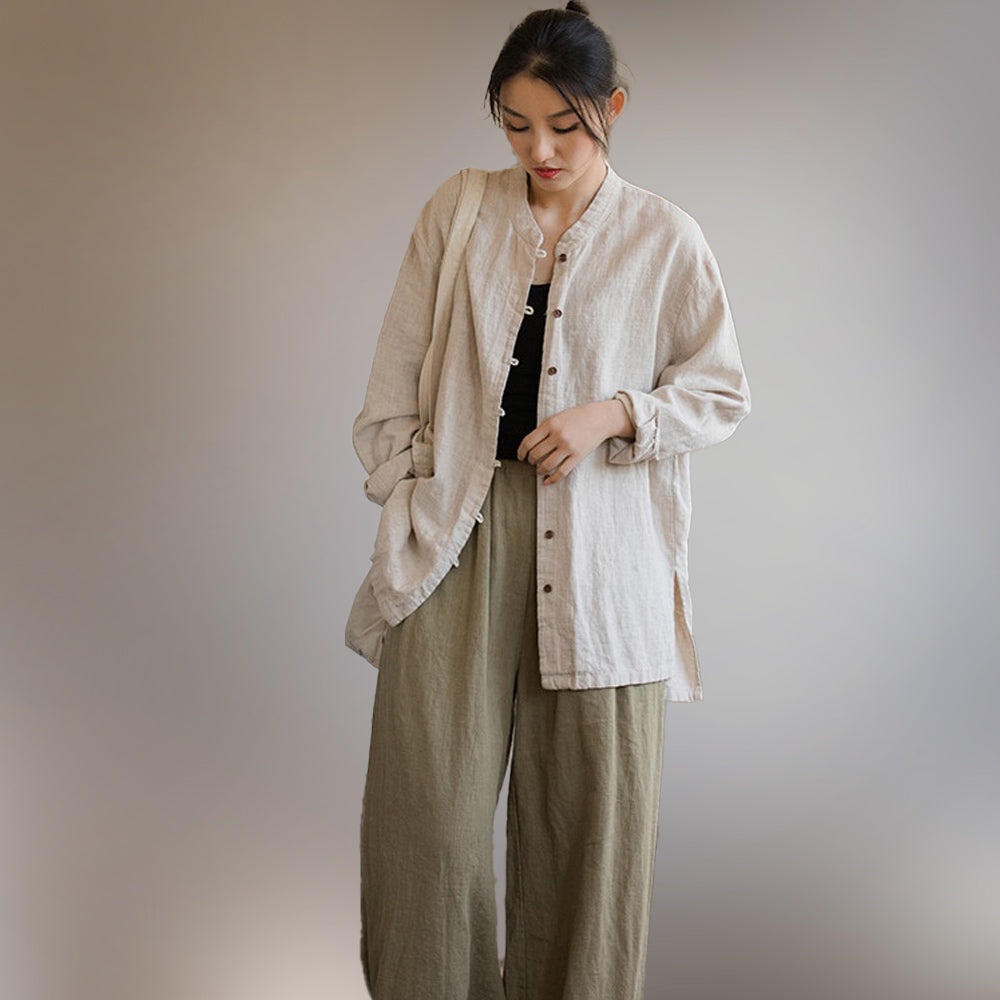 Lantern Buttons Linen Shirt