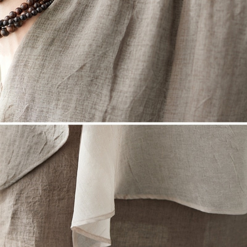 Asymmetrical Long Cotton Hemp Skirt
