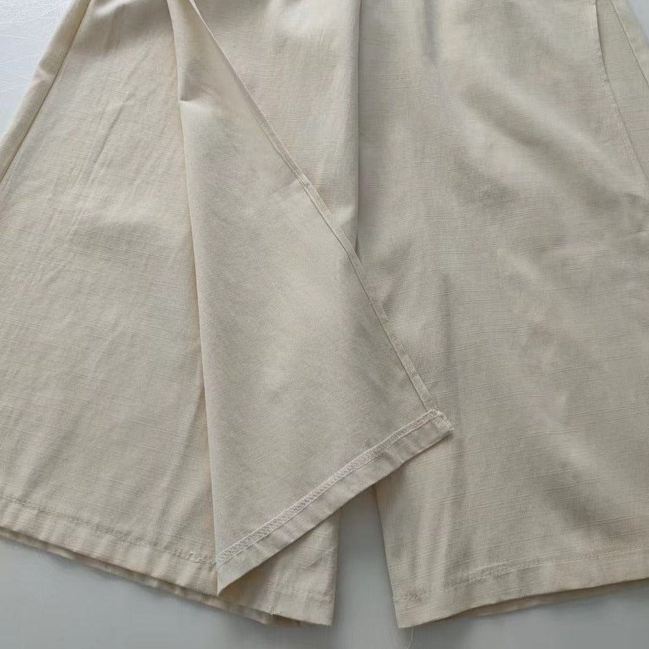 Linen Wide-leg Slit Side Pants