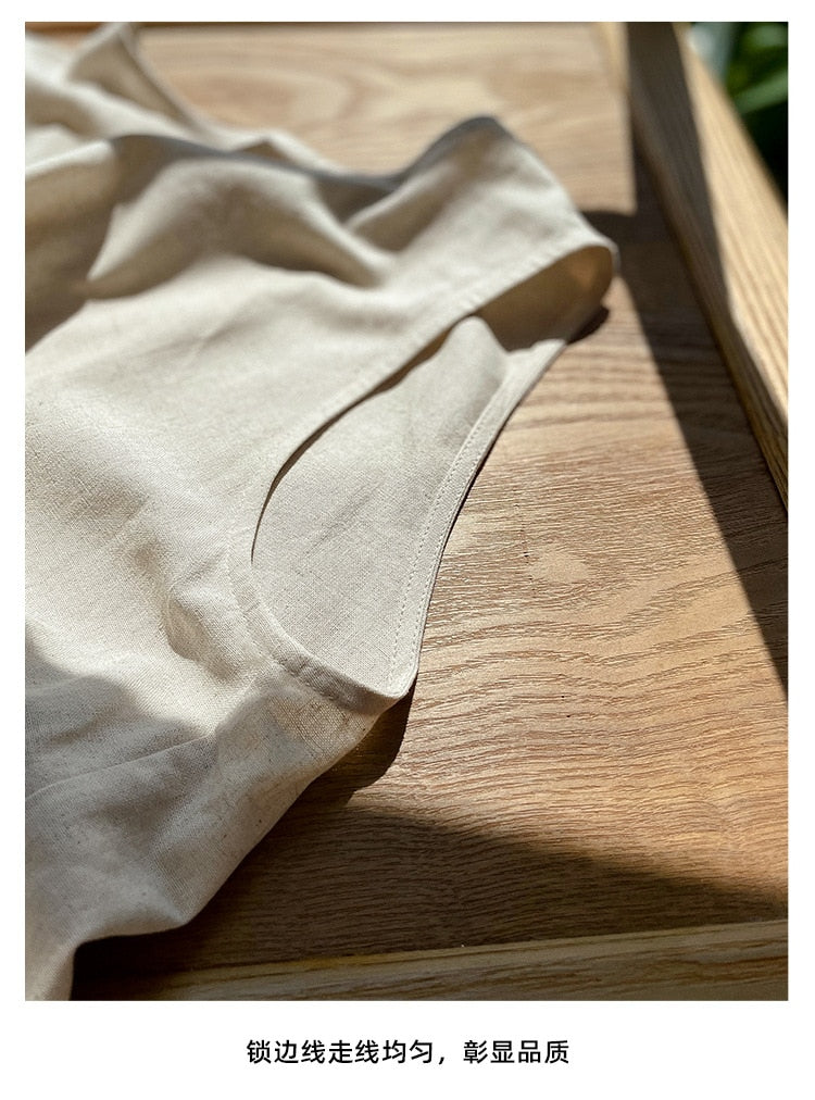 Linen Sleeveless Back Hollow-Out Maxi Dress