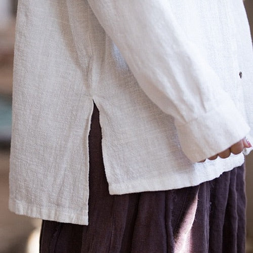 Lantern Buttons Linen Shirt