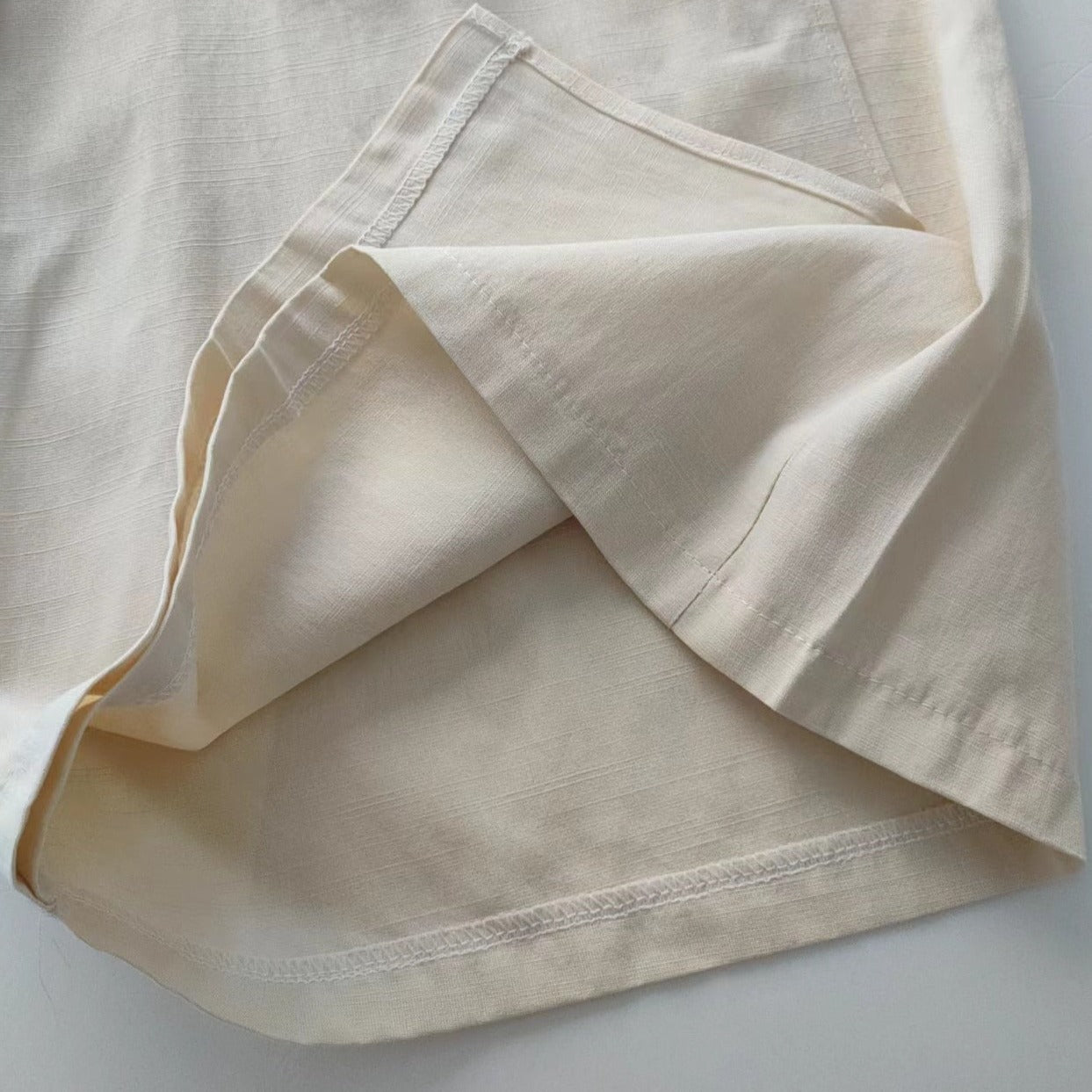 Linen Wide-leg Slit Side Pants