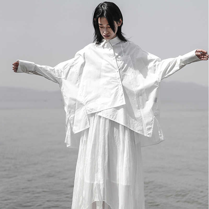Asymmetrical White Statement Shirt