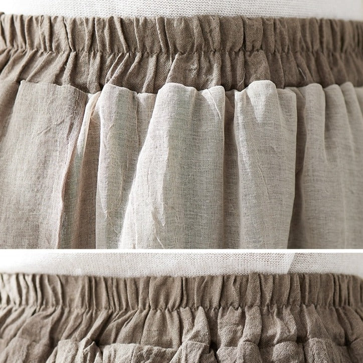 Asymmetrical Long Cotton Hemp Skirt