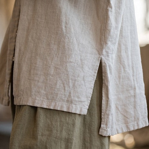 Lantern Buttons Linen Shirt