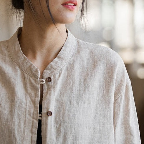 Lantern Buttons Linen Shirt