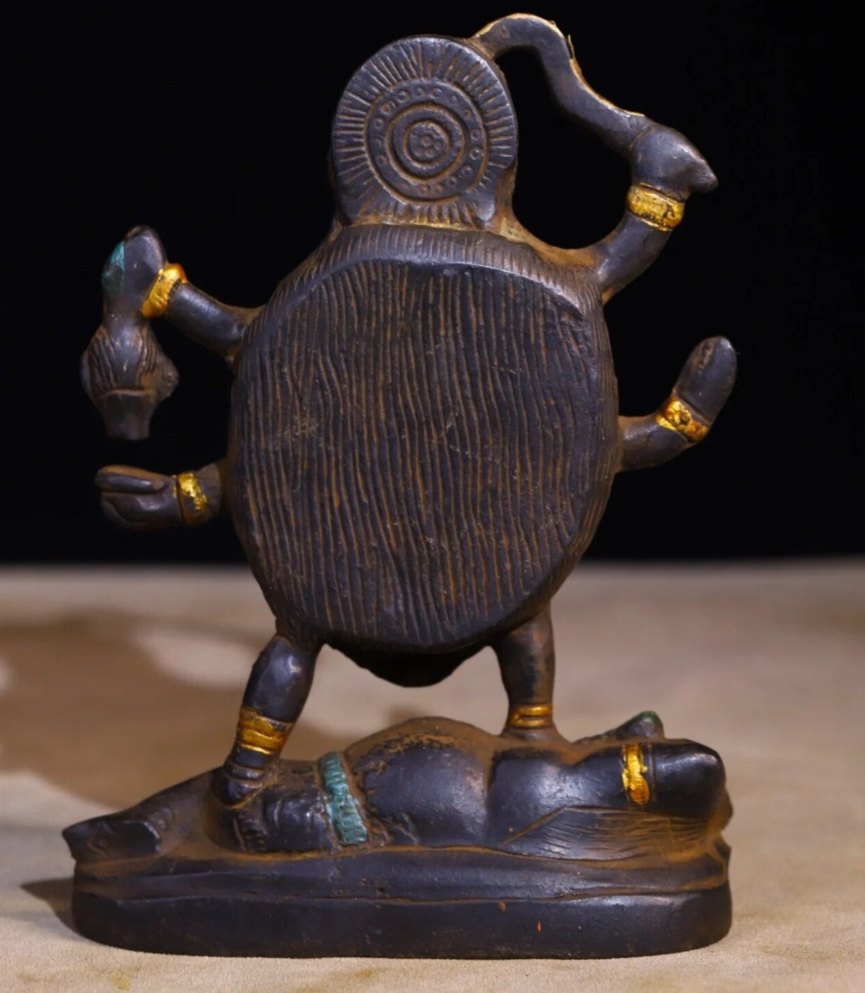 Fierce Artistry. Vintage 6-inch Bronze Kali Statue Evoking Power and Liberation