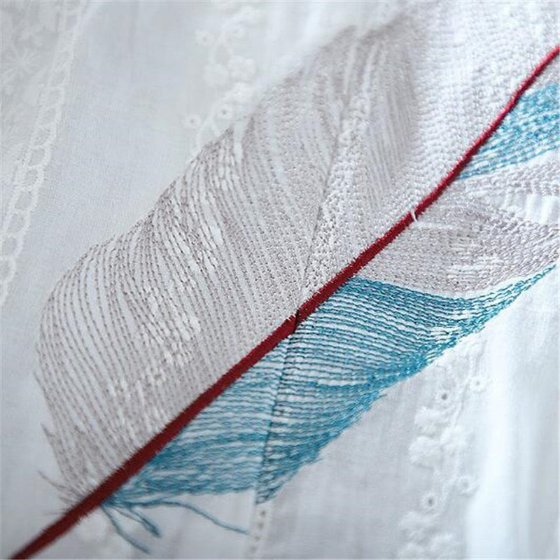 Feathers Embroidered Top