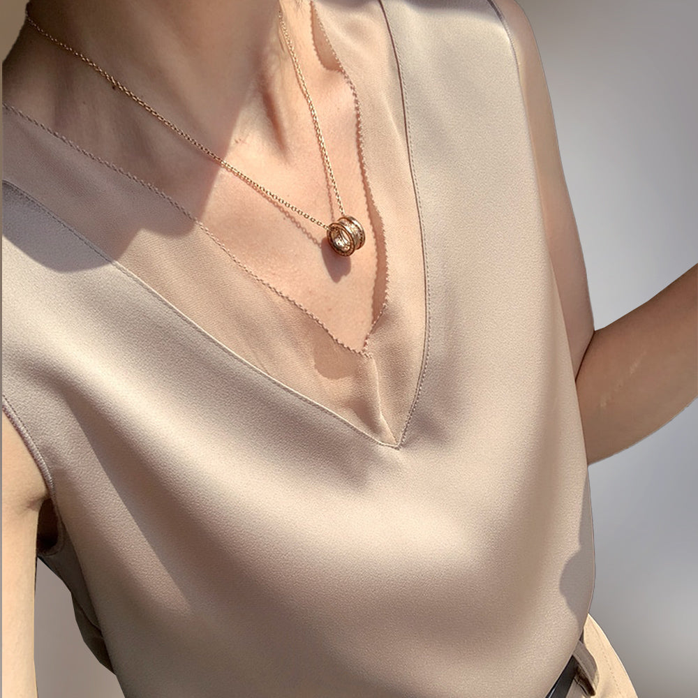 Vegan Satin Silk Sleeveless Top