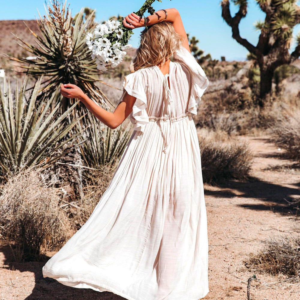 White Ceremonial Cover-up Kimono Long Dress