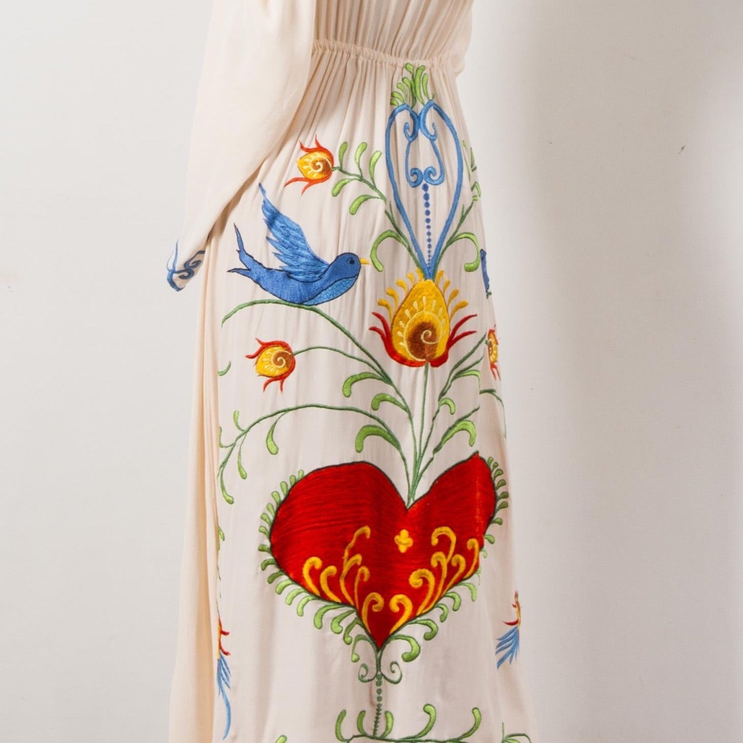 Bohemian Embroidered Flora & Fauna Maxi Kimono - Exquisite, Versatile Cover-Up