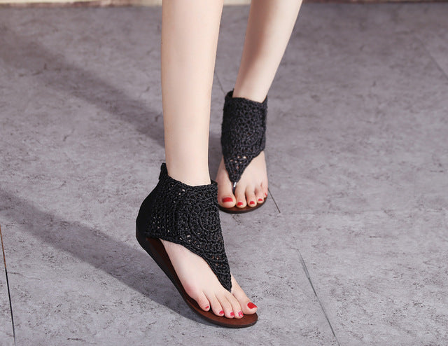 Women Leather Roman Gladiator Sandals