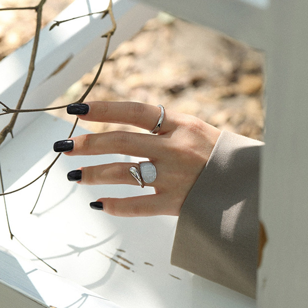 Open Bangle Ring Resizable 925 Sterling Silver