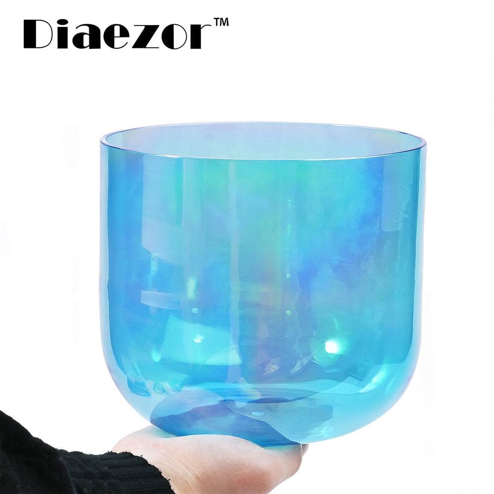 432Hz 7 Inch Color Clear Cosmic Light Chakra Alchemy Crystal Singing Bowl