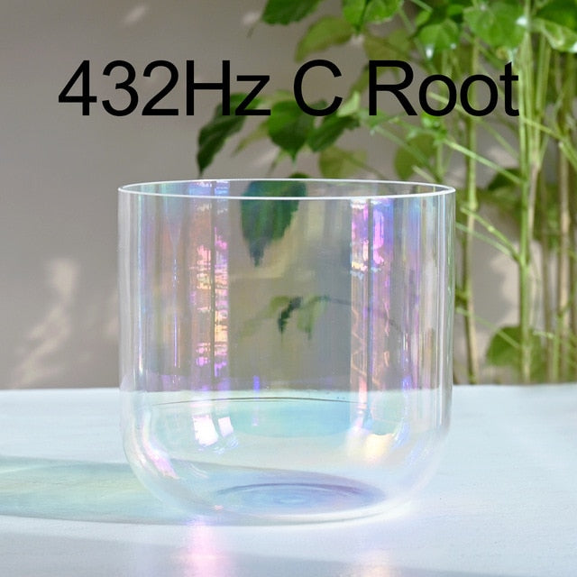 432Hz 7 Inch Color Clear Cosmic Light Chakra Alchemy Crystal Singing Bowl