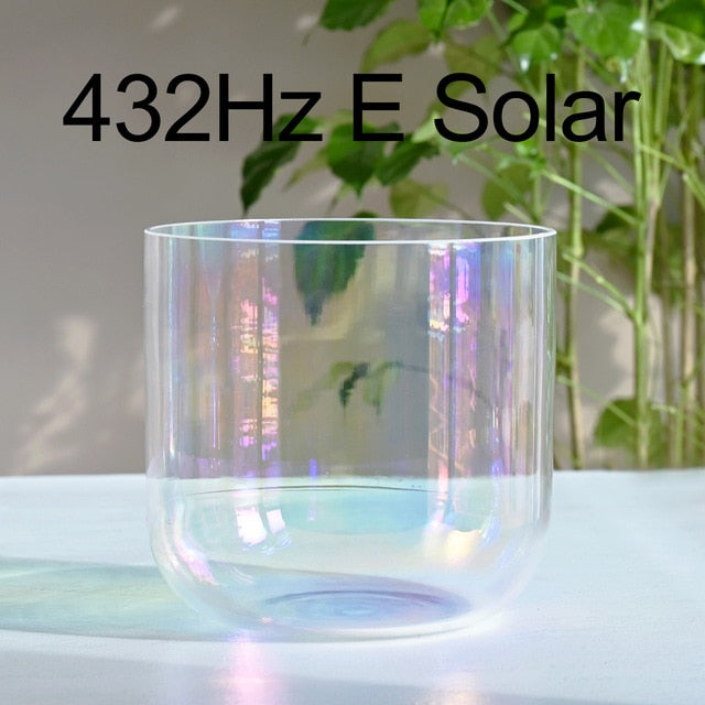 432Hz 7 Inch Color Clear Cosmic Light Chakra Alchemy Crystal Singing Bowl