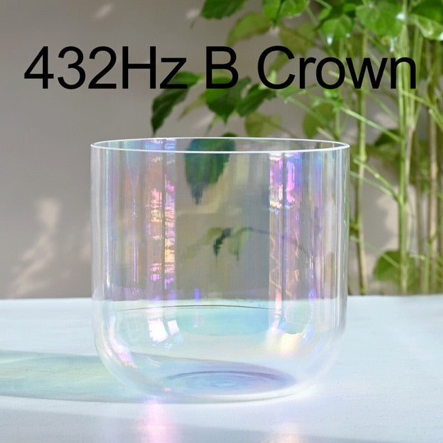 432Hz 7 Inch Color Clear Cosmic Light Chakra Alchemy Crystal Singing Bowl