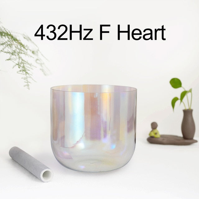 432Hz 7 Inch Color Clear Cosmic Light Chakra Alchemy Crystal Singing Bowl