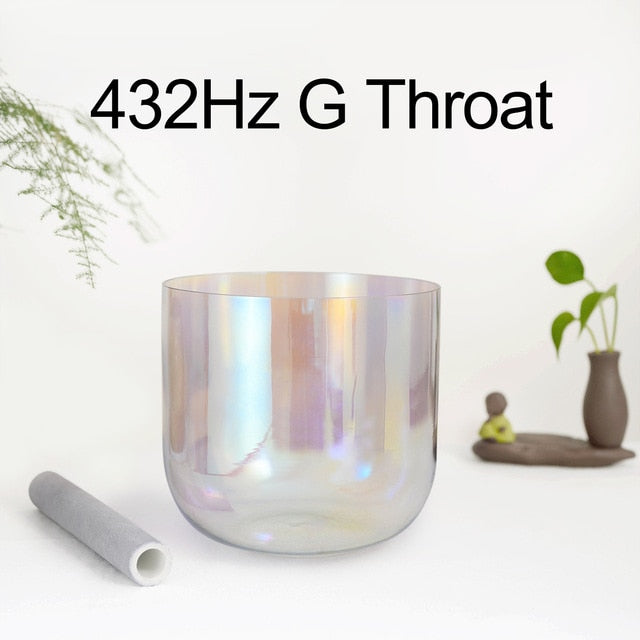 432Hz 7 Inch Color Clear Cosmic Light Chakra Alchemy Crystal Singing Bowl