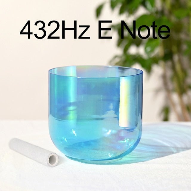 432Hz 7 Inch Color Clear Cosmic Light Chakra Alchemy Crystal Singing Bowl