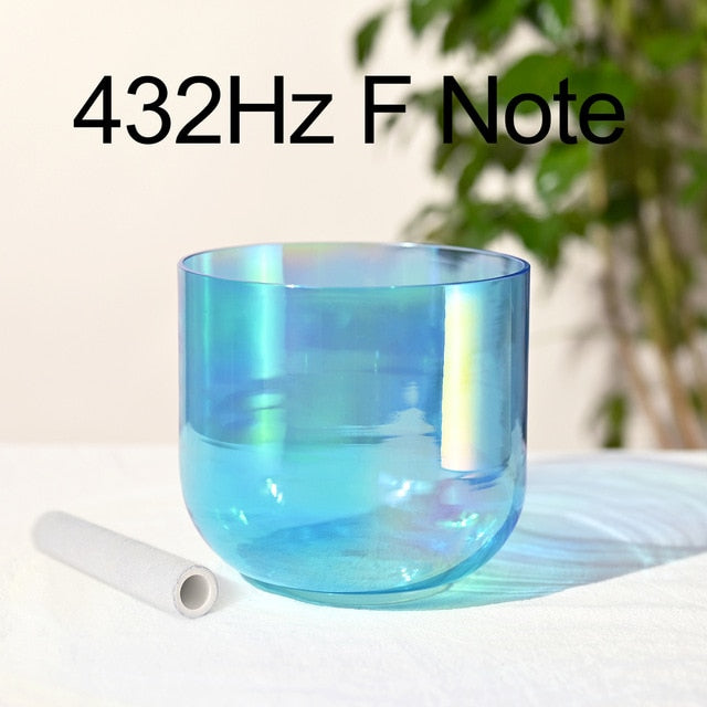 432Hz 7 Inch Color Clear Cosmic Light Chakra Alchemy Crystal Singing Bowl