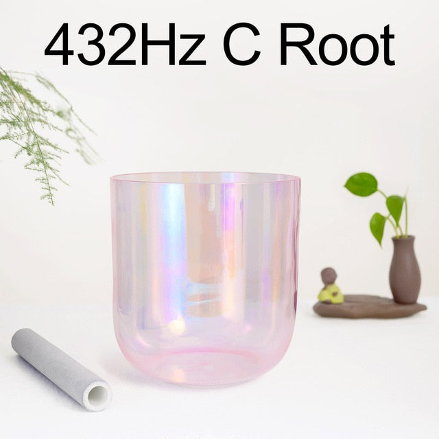 432Hz 7 Inch Color Clear Cosmic Light Chakra Alchemy Crystal Singing Bowl