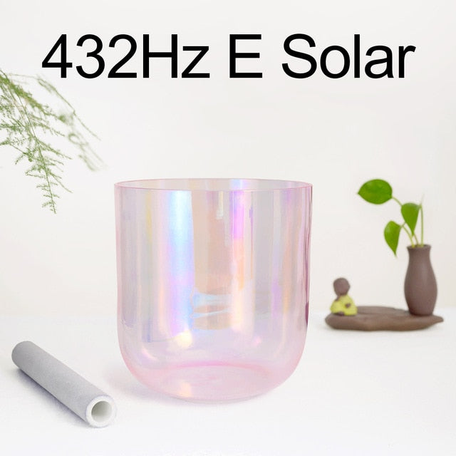 432Hz 7 Inch Color Clear Cosmic Light Chakra Alchemy Crystal Singing Bowl