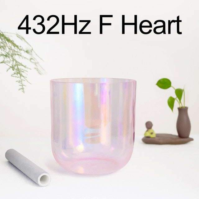 432Hz 7 Inch Color Clear Cosmic Light Chakra Alchemy Crystal Singing Bowl