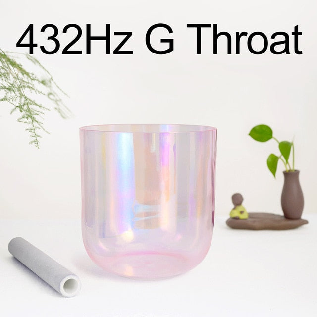 432Hz 7 Inch Color Clear Cosmic Light Chakra Alchemy Crystal Singing Bowl