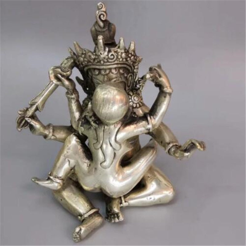 Yab-Yum 5.5'' Tibet Silver Statue
