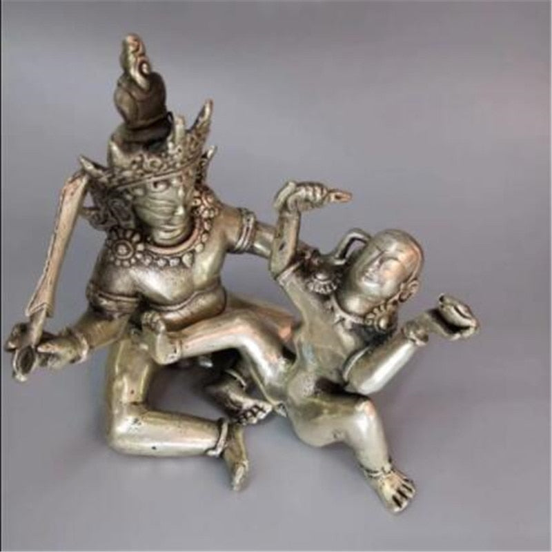 Yab-Yum 5.5'' Tibet Silver Statue