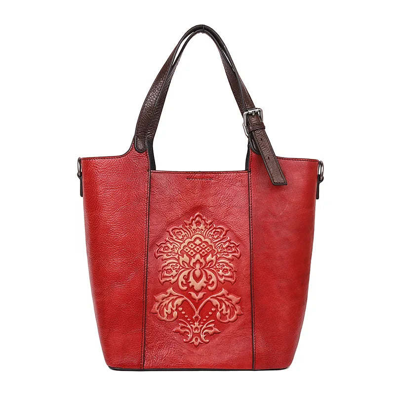 Handmade Embossed Large Luxury Handbag