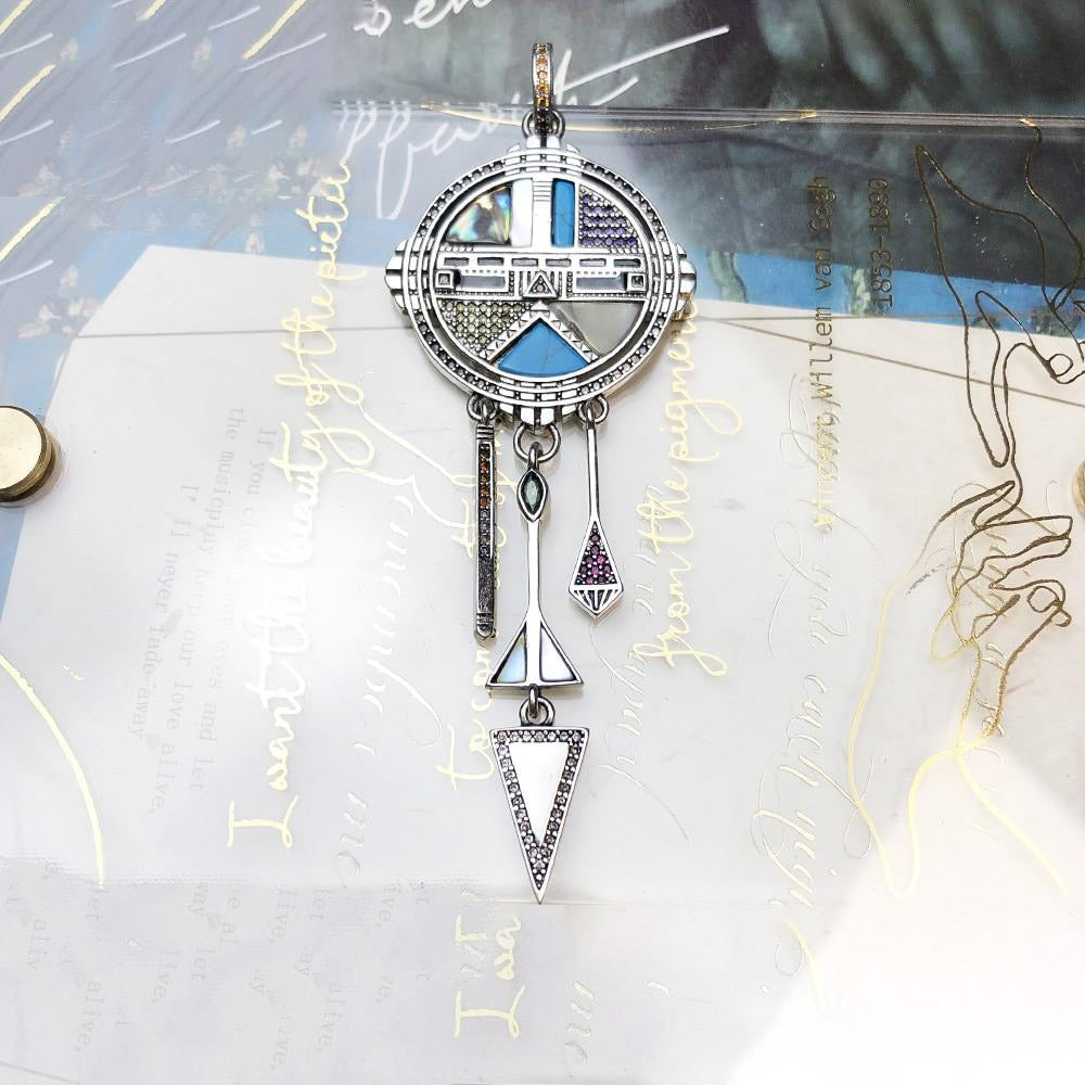 Mystical Symbols Amulet - 925 Sterling Silver