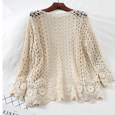 Kimono Cardigan Women Crochet Blouse