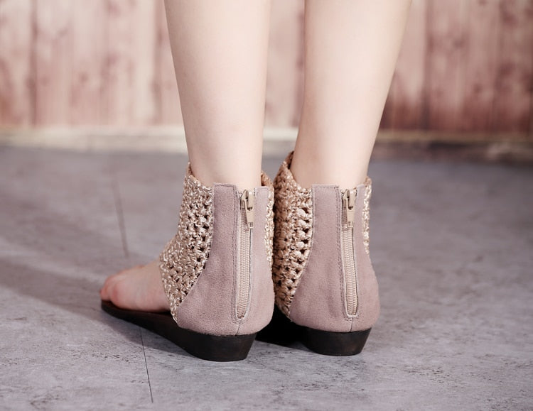 Women Leather Roman Gladiator Sandals