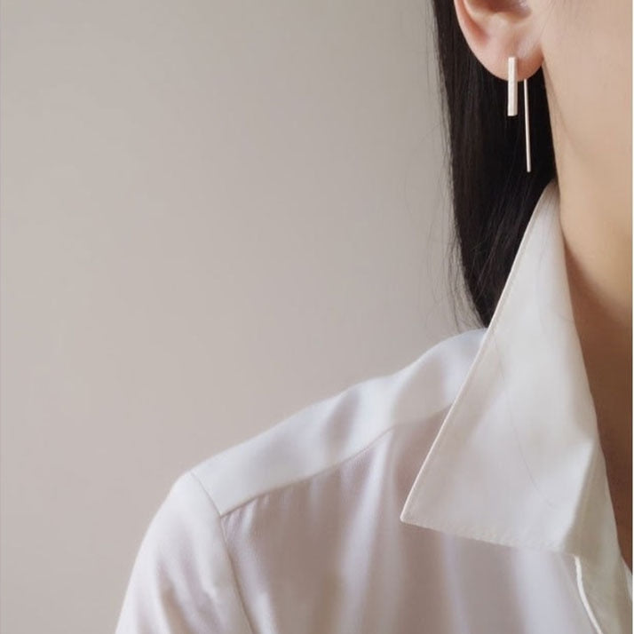 Minimal Geometric 925 Sterling Silver Earrings