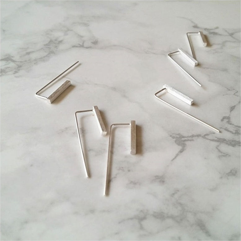 Minimal Geometric 925 Sterling Silver Earrings