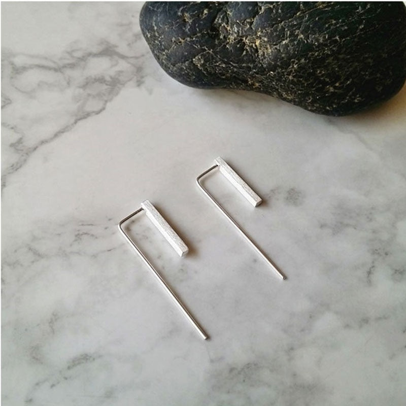 Minimal Geometric 925 Sterling Silver Earrings