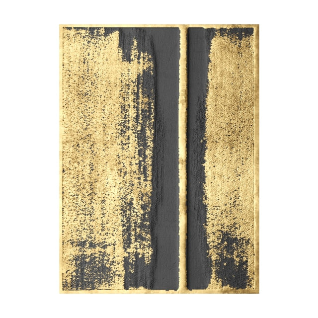 Modern Minimal Abstract Gold Canvas Art