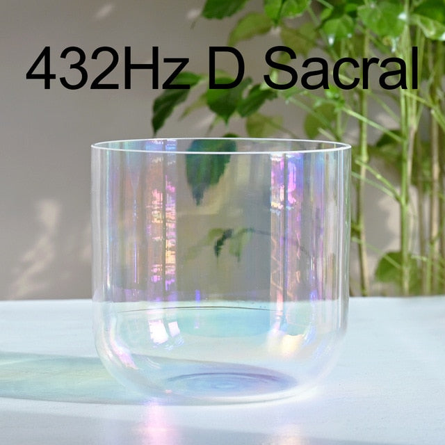 432Hz 7 Inch Color Clear Cosmic Light Chakra Alchemy Crystal Singing Bowl