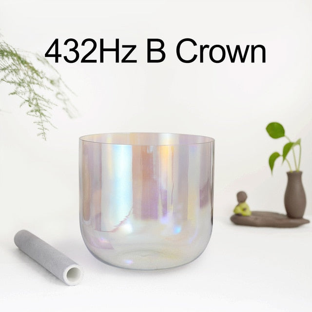432Hz 7 Inch Color Clear Cosmic Light Chakra Alchemy Crystal Singing Bowl
