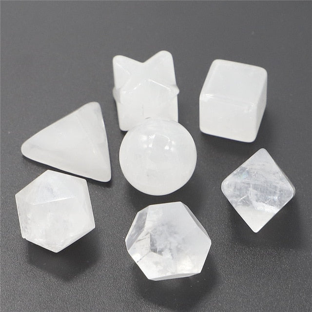 Meditative  7 Healing Crystals Platonic Solid