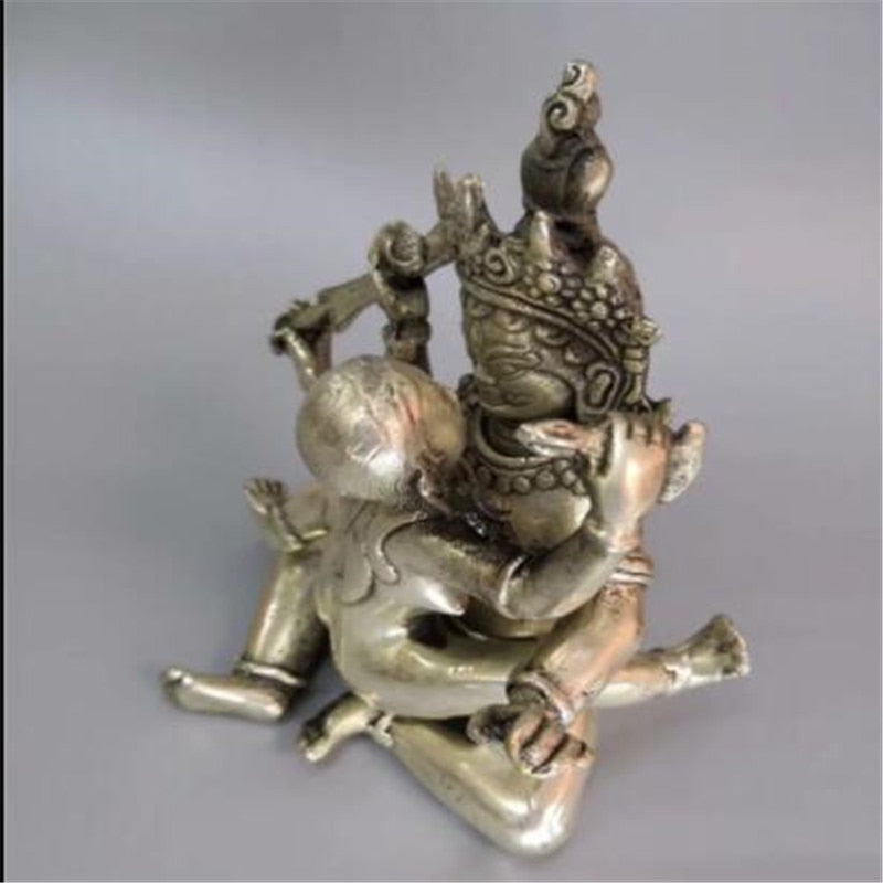 Yab-Yum 5.5'' Tibet Silver Statue